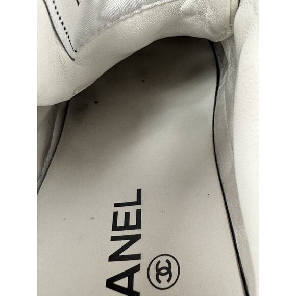 Chanel Fabric Women’s Logo Sneakers in Black and White, Size 37.5 - Picture 12 of 16